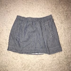 J Crew Factory Striped Cotton-Linen Skirt